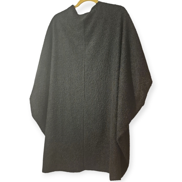 EZ By Nina Leonard Drapped Cocoon Cardigan Sz L Black - Picture 8 of 9